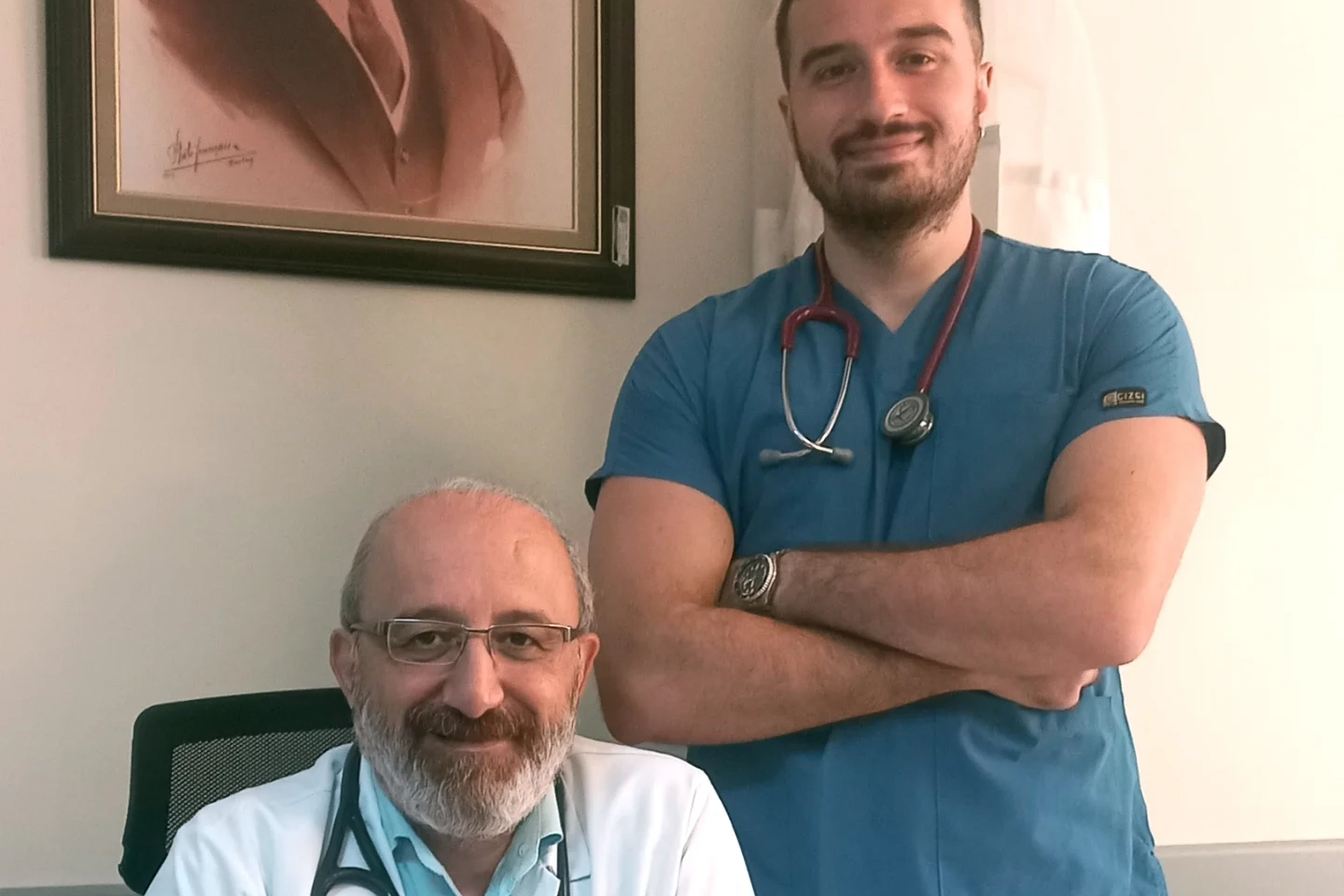 Mudanya'da baba-oğul aynı hastanede